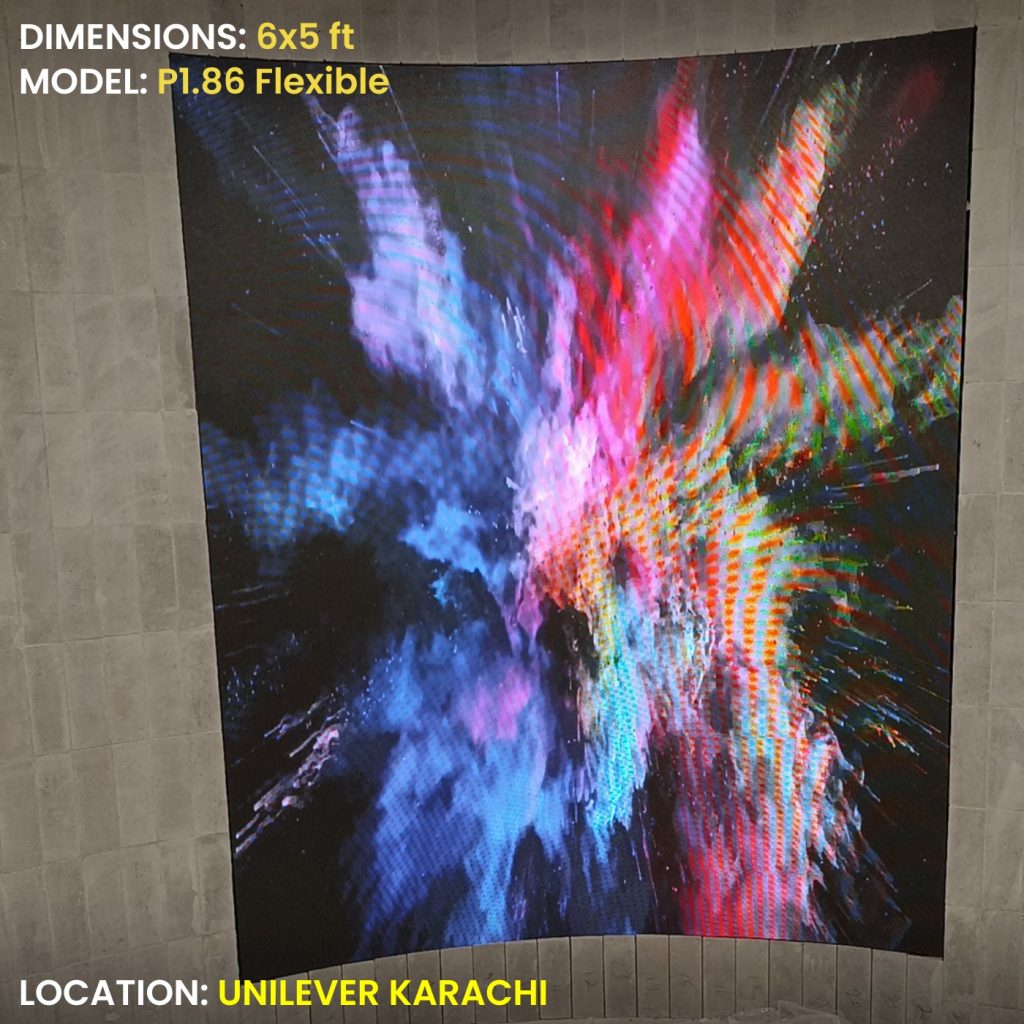 Indoor flexible smd display installed at Unilever